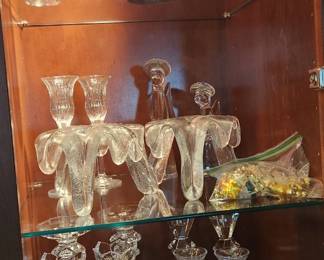 Crystal Candlesticks, Blenko Ice Flow Candle Sticks