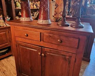 Tiffany Style lamps, accent cabinet, Jim Shore Angel
