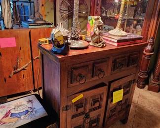 Accent cabinet, Frog Prince Stool, Tiffany style lamps
