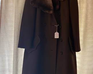 W & J Wilson Edwardian double breasted faux fur virgin wool