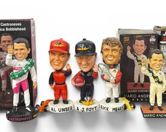 Collection of Indianapolis 500 Car Racing Bobble Heads