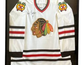 EDDIE BELFOUR Autographed CHICAGO BLACKHAWKS Hockey Jersey