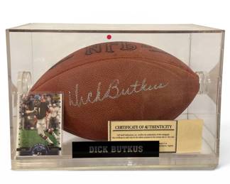 Autographed DICK BUTKUS Chicago Bears Football 