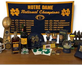 Large Collection of NOTRE DAME Fighting Irish Memorabilia