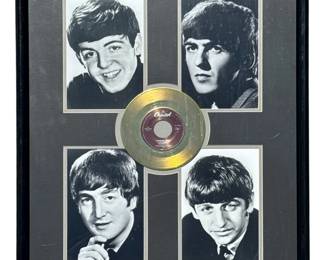THE BEATLES "Paperback Writers" Commemorative Gold Record Pressing 