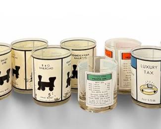 Collection MONOPOLY Barware Glasses and Coasters