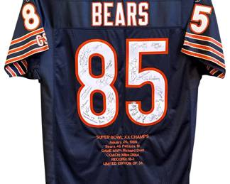 1985 CHICAGO BEARS Super Bowl Champion Autographed Football Jersey 