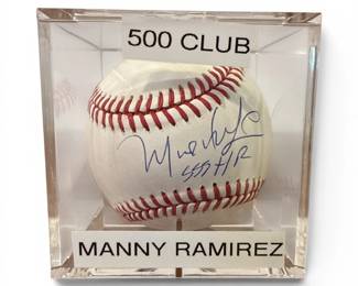 Autographed MANNY RAMIREZ Baseball, 500 Home Run Club