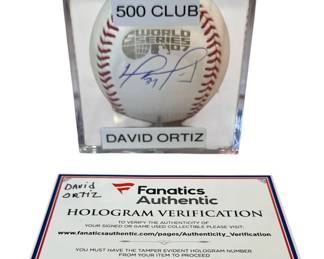 Authentic Autographed DAVID ORTIZ World Series 2007 Baseball w/ Hologram Verification, 500 Home Run Club