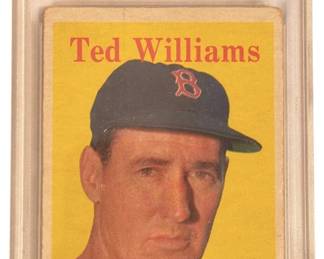 Authentic 1958 TOPPS TED WILLIAMS #1 Baseball Card, PSA VG 3