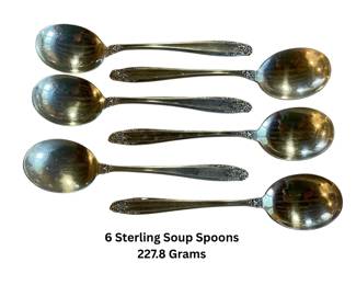 Vintage solid sterling silver soup spoons