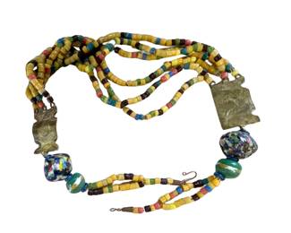 Vintage multi-strand African trade bead necklace