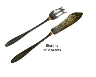 Solid sterling silver hostess serving set