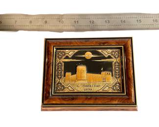Vintage wooden keepsake box from Qatar