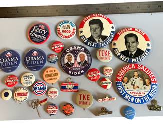 Vintage mix of U.S. political campaign buttons