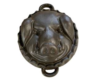 Antique Cast Iron Head Cheese Mold (Pig)