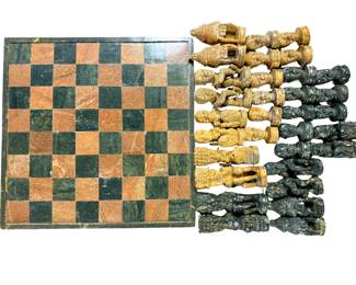 African soapstone hand-carved chess se