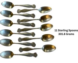 11 Lancaster Solid Sterling Silver Teaspoons