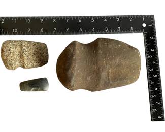 Three Native American Grooved Stone Mauls