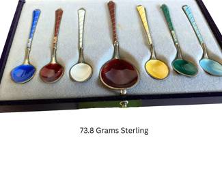 Danish gilt sterling silver "Harlequin" spoons