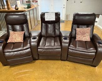 Movie Theatre seats from Pool and Spa Depot- disassemblable, reclining chairs