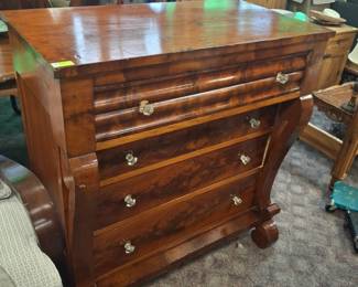Mahogany Empire Chest w/ Crystal Knobs