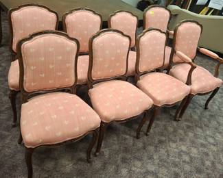 Detail of 8 Upholstered French Chairs