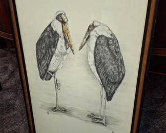 Color Lithograph of Birds by Berend Sluyterman
