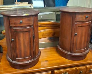 Pair Circular End Tables