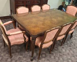 Beautiful French Refractory Dining Table and 8 Chairs