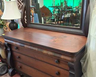 Mahogany Empire Dresser w/ Mirror in excellent condition