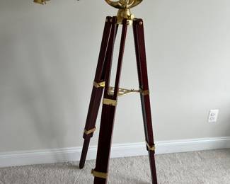 Telescope. Ambassador 80 AZ Brass Telescope. Gorgeous Telescope for Decor and Actual Use. Dimensions: Height: = 60'', Lenth of Telescope= 38", Width of base = 25''. Optical Design: Refractor. Aperture: 80mm (3.15"). Focal Length: 800mm (31"). Focal Ratio: f/10. Focal Length of Eyepiece 1: 25mm (.98") Magnification of Eyepiece 1: 32x Finderscope: 6x30 Highest Useful Magnification: 189x Lowest Useful Magnification: 11x Limiting Stellar Magnitude: 12 Resolution (Rayleigh): 1.74 arc seconds Resolution (Dawes): 1.45 arc seconds Light Gathering Power (Compared to human eye): 131x Optical Coatings: Fully Coated.