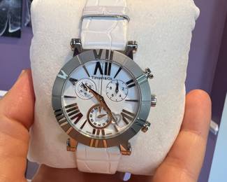 Gorgeous Tiffany & Co Watch. Purchased for $4,000.00 (the value has gone up since purchase date in 2014) White alligator skin strap. The strap shows a little wear but still looks good (it can be easily replaced if you want) The actual watch (main face) is in PERFECT CONDITION! Original receipt included (it has faded writing since it was bought in 2014 but you can still read everything). Made in Switzerland