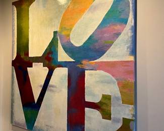 Gorgeous LOVE wall art canvas. Dimensions: 90'' x 90''. Ukranian artist Purchased for $2,700