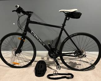 Ghost bicycle + helmet + bike lock + zip up bag