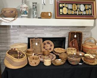 Vintage tribal baskets