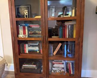 Pottery Barn Wood and Glass Display Cabinet