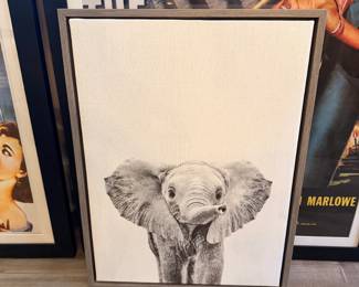 Framed Baby Elephant Canvas Print