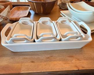 White Ceramic Serving Tray Set