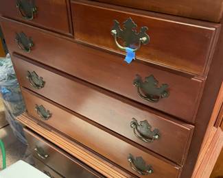 Cherry chest of drawers. Two sections. Matches Full bef