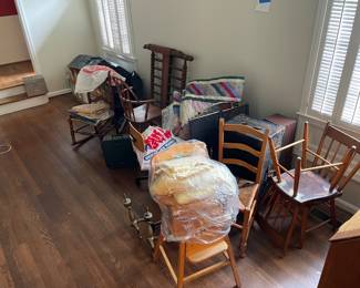 antique Rocking chair, high chair,