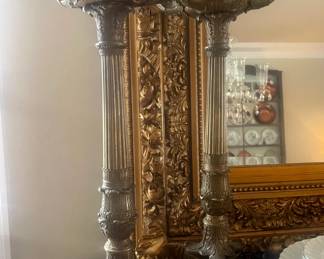 antique bronze and marble candlesticks