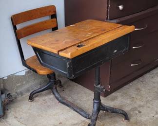 Vintage childs school desk