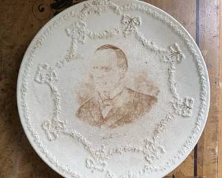 Up for grabs at our next sale in Pompton Plains is a unique ceramic portrait plate believed to feature President William McKinley, dating back to around 1896. With its detailed raised border and sepia portrait, it’s the kind of piece that makes people stop and say, “Wait… is that a president on a dinner plate?”