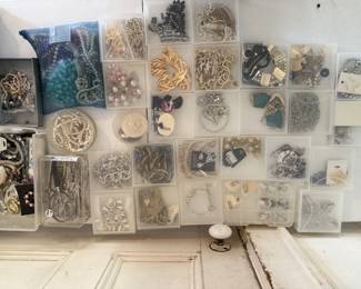 An incredible treasure trove for collectors, resellers, or jewelry lovers! This expansive collection features a wide variety of vintage and modern costume jewelry, carefully organized and ready for viewing.