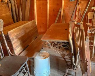 This beautiful antique school desk dates back to the late 1800s, when public education was rapidly expanding across America. Built with an ornate cast iron frame and solid wood desktop and bench, it was designed to withstand generations of eager students.