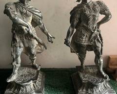 Metal medieval statues