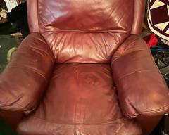 Swivel leather rocking recliner