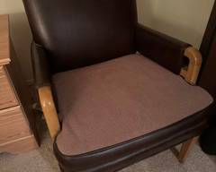 Solid chair with leather