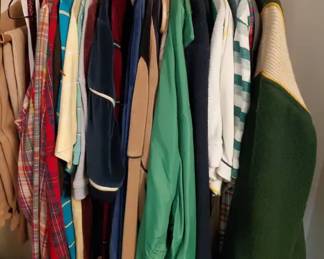 Mens Clothing Bundle  Vintage Mens Velour Tops, Letterman Jackets And More